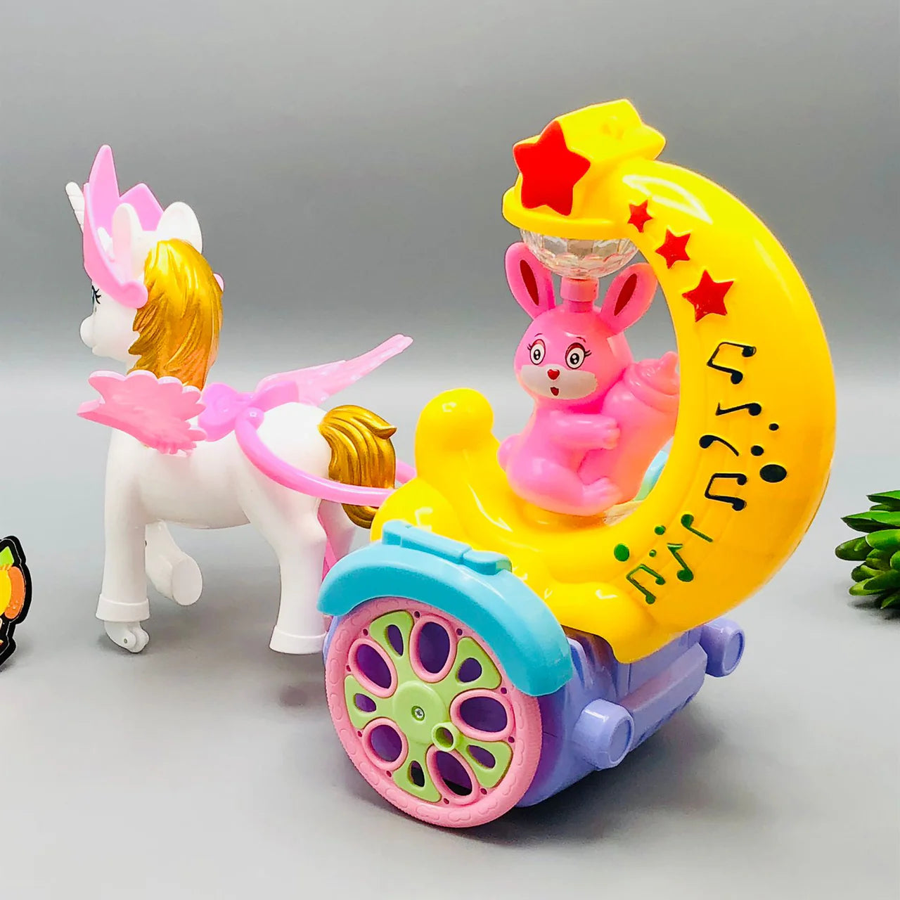 Magical Pony Horse with Moon Carriage – Light-Up Musical Toy for Kids' Imaginative Play