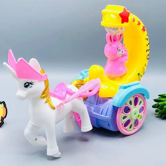 Magical Pony Horse with Moon Carriage – Light-Up Musical Toy for Kids' Imaginative Play