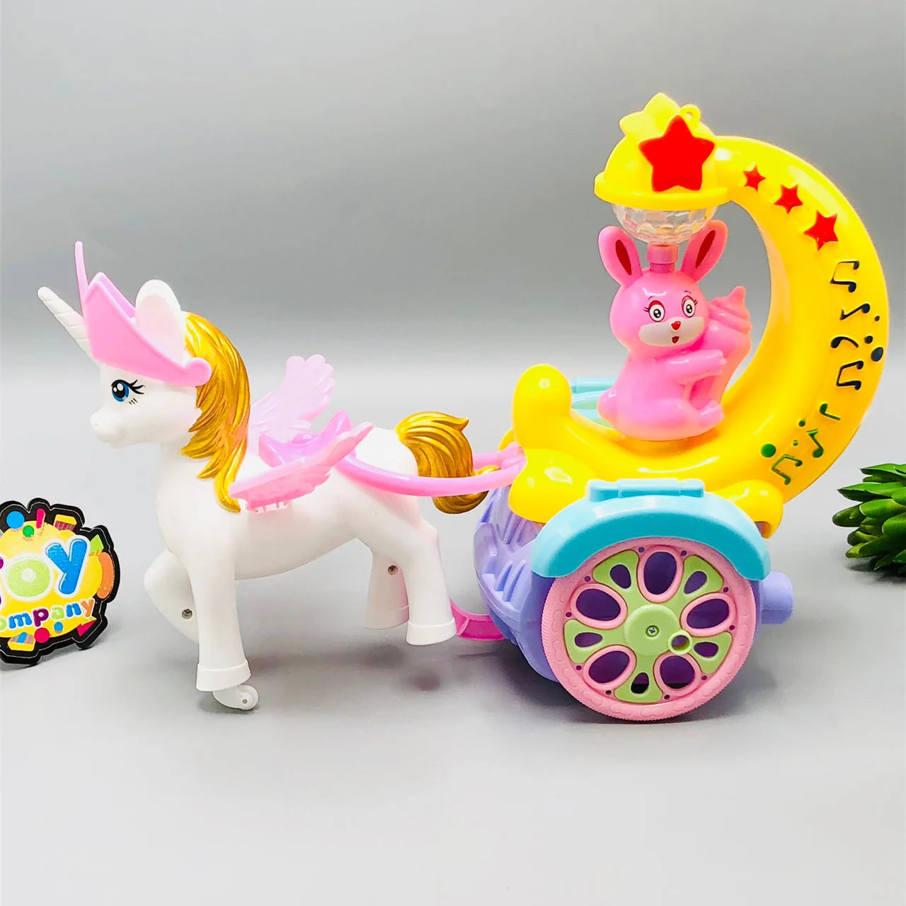 Magical Pony Horse with Moon Carriage – Light-Up Musical Toy for Kids' Imaginative Play